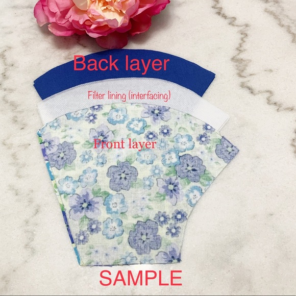 3/$25 Triple Layer HandMade Face Mask - Picture 5 of 5